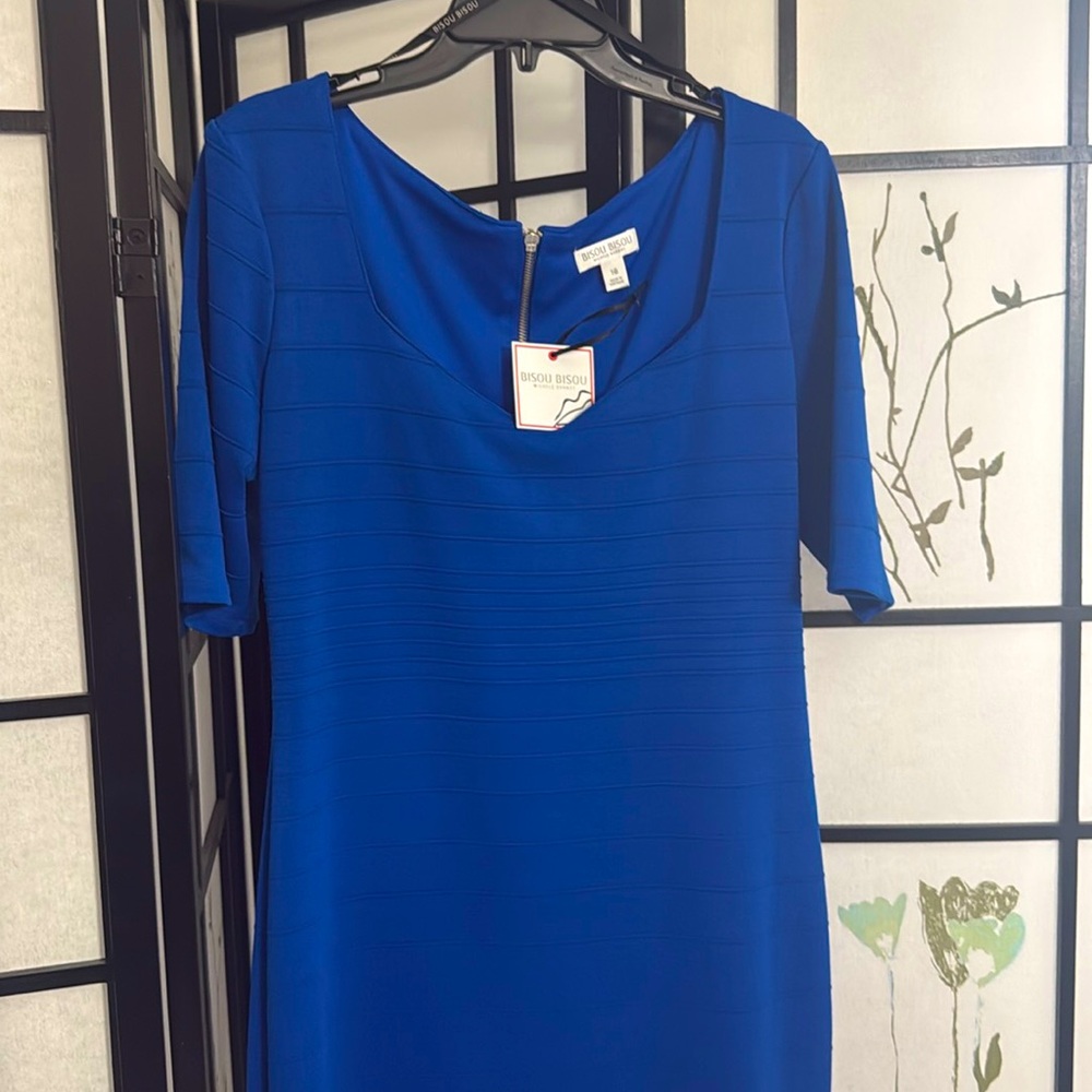 Royal Blue - V Neck - Body Con Sexy Dress